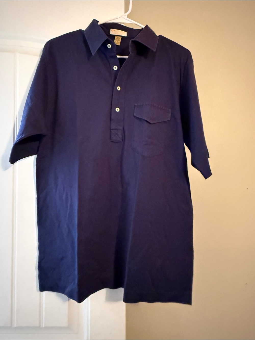 Brooks Brothers Navy Short-Sleeve Polo with Chest Pocket